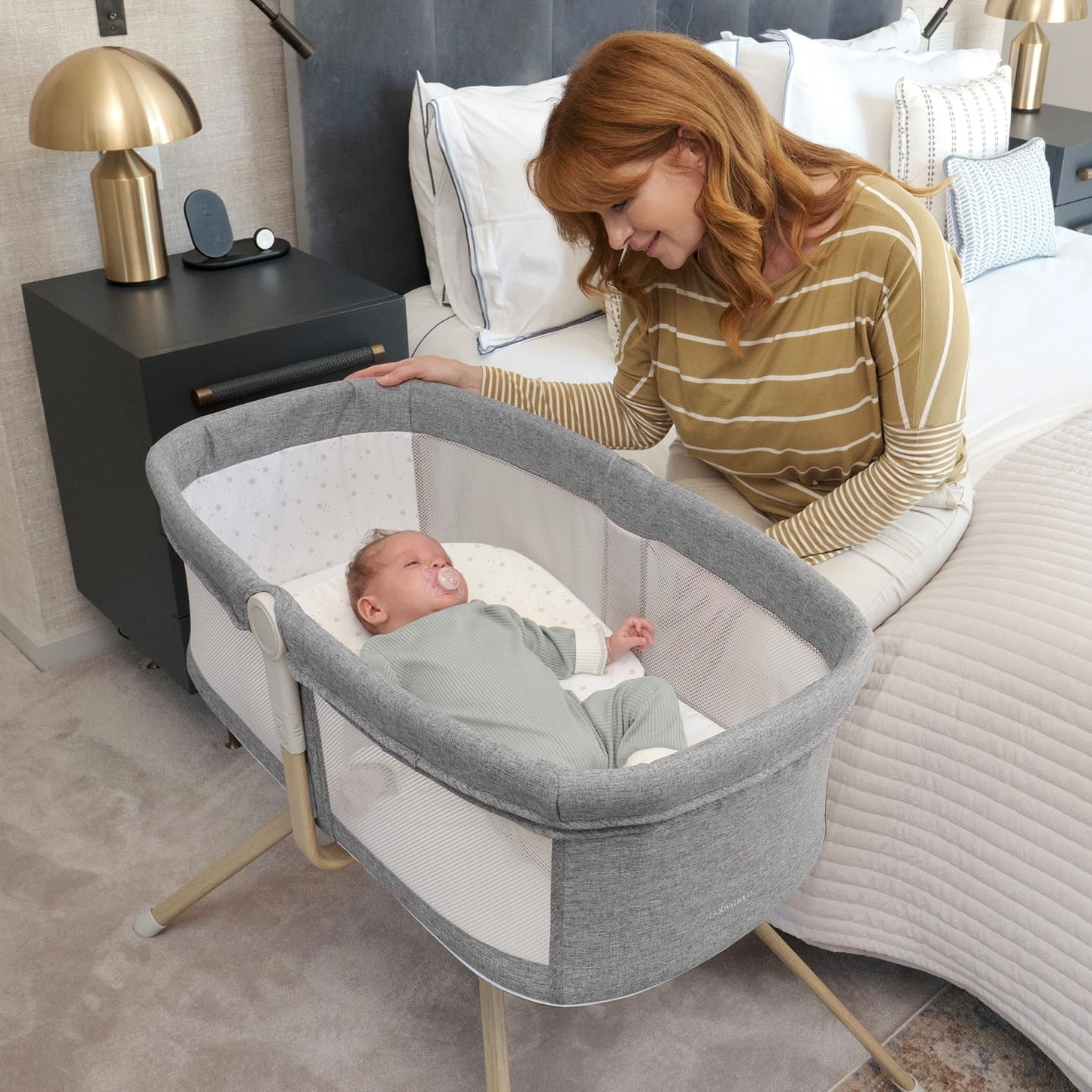 Babymore Air Motion Gliding Crib β Grey - Image 2
