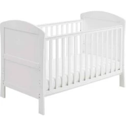 Babymore Aston Dropside Sleigh Cot Bed β White