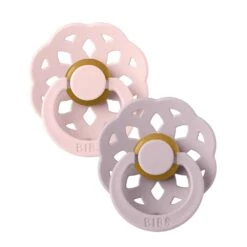 BIBS Pacifier Boheme 2 Pack Latex Size 1 – Blossom/Dusky Lilac
