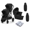 Cybex Gazelle S Twin Pram Bundle Moon Black