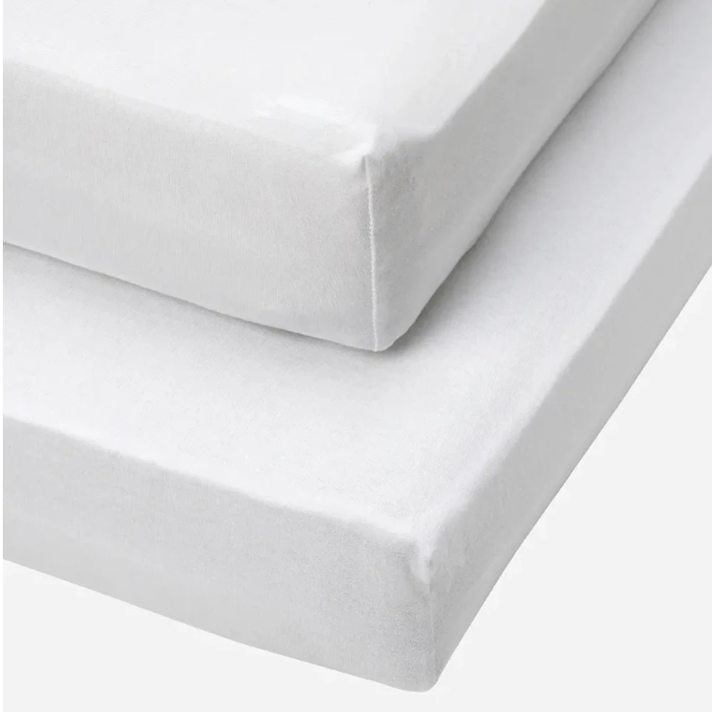 Tutti Bambini Essentials Cot Bed Fitted Sheets 2pk – White