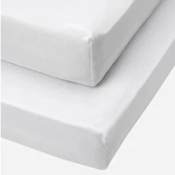 Tutti Bambini Essentials Cot Fitted Sheets 2pk – White