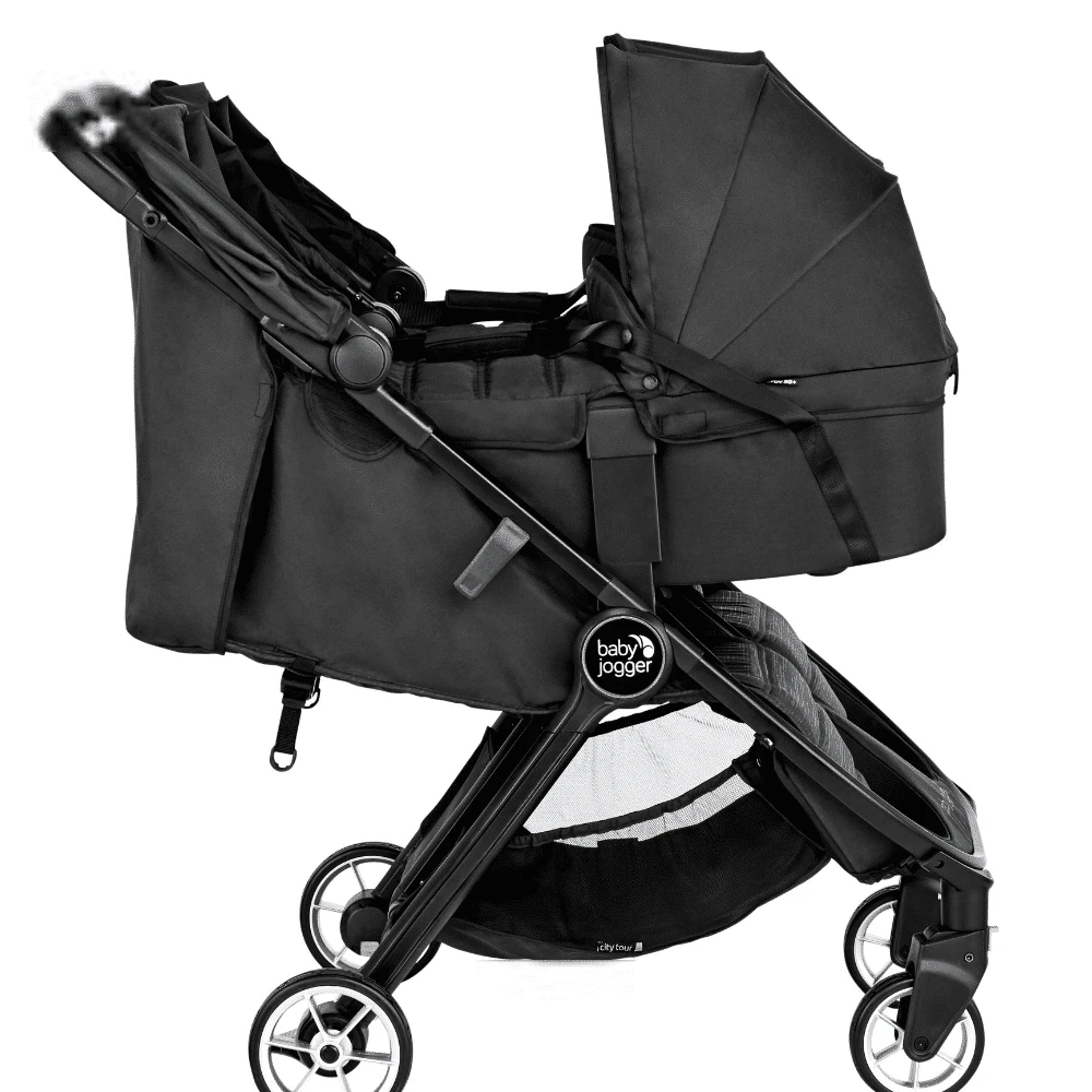 Baby Jogger City Tour 2 Pitch Black Double Stroller Carrycot - Image 4