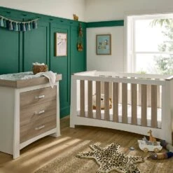 CuddleCo Ada 2 Piece Nursery Furniture Set – White And Ash