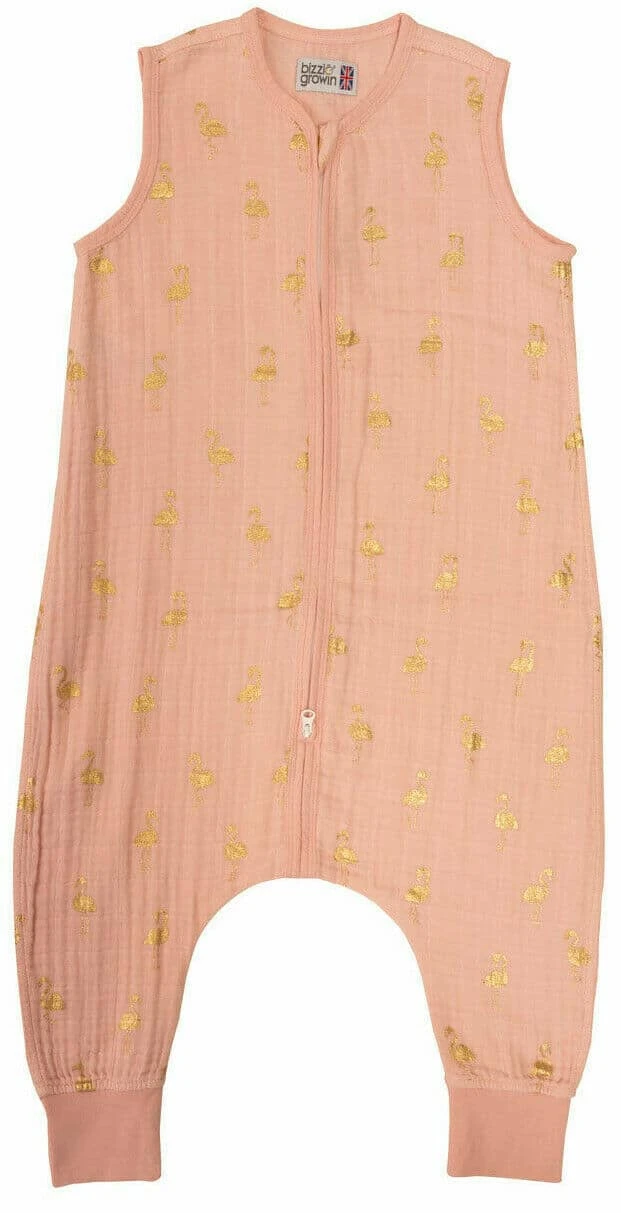 Bizzi Growin β MUSLIN ROMPER SUIT 12-24 MONTHS GOLDEN FLAMINGO - Image 2