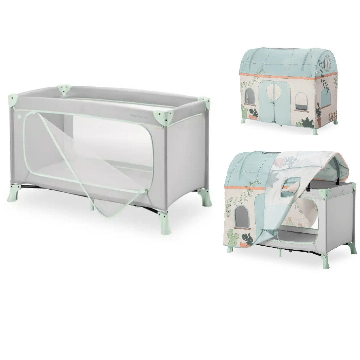 Hauck Dream N Play Plus Mint With Plants Cover