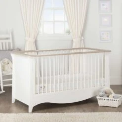 CuddleCo Clara White/Ash Cot Bed