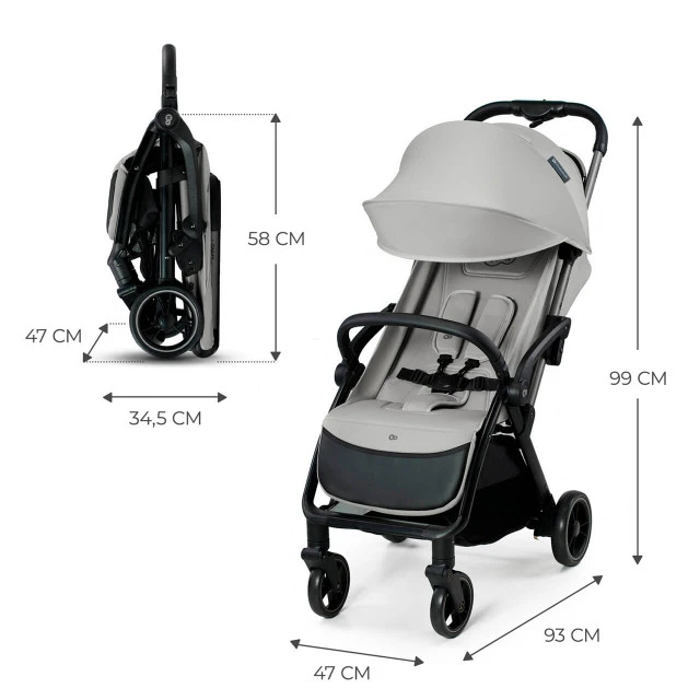Kinderkraft Compact Pushchair APINO Dove Grey - Image 10