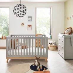Babymore Mona 4in1 2 Piece Nursery Room Set β Grey