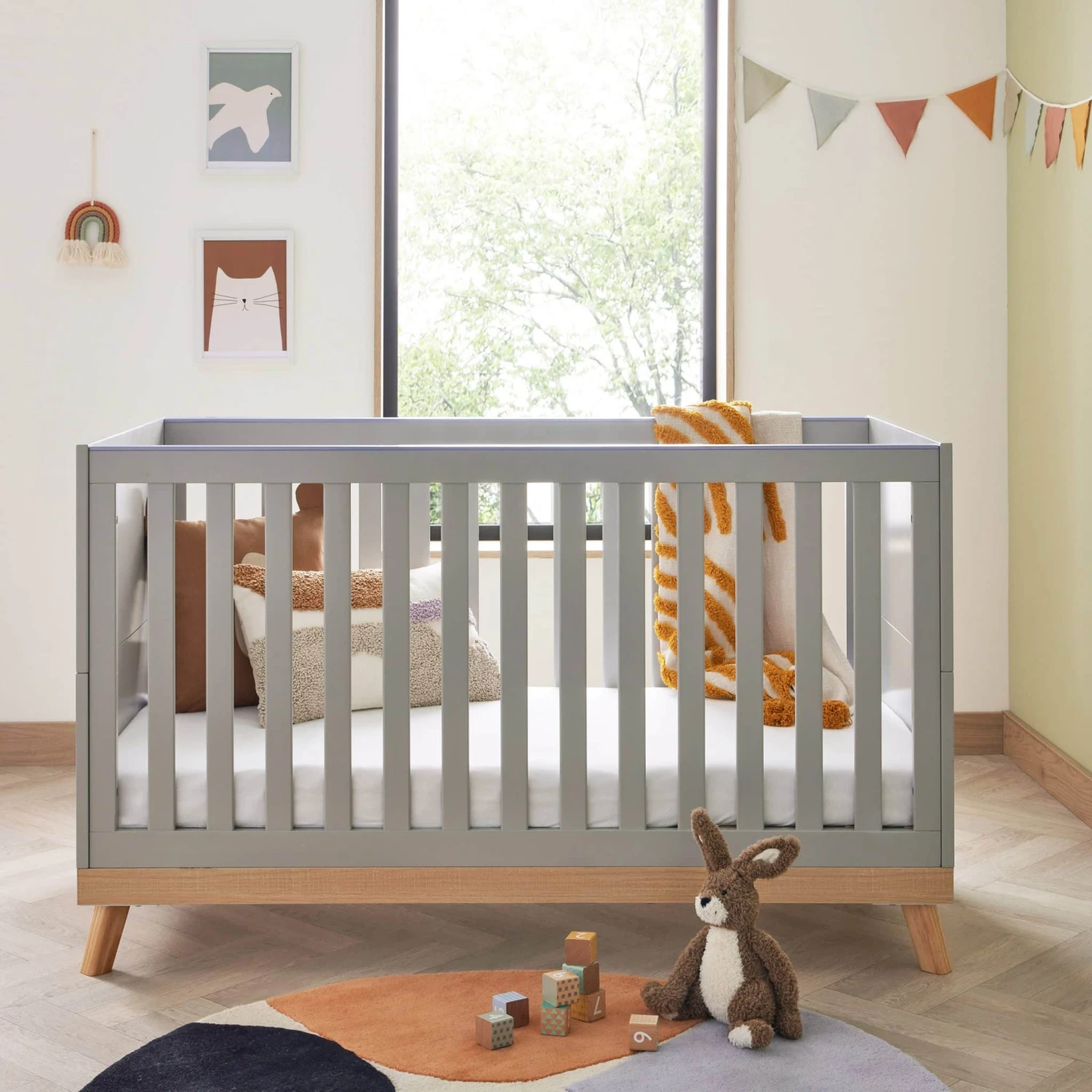 Babymore Mona 4in1 2 Piece Nursery Room Set β Grey - Image 4