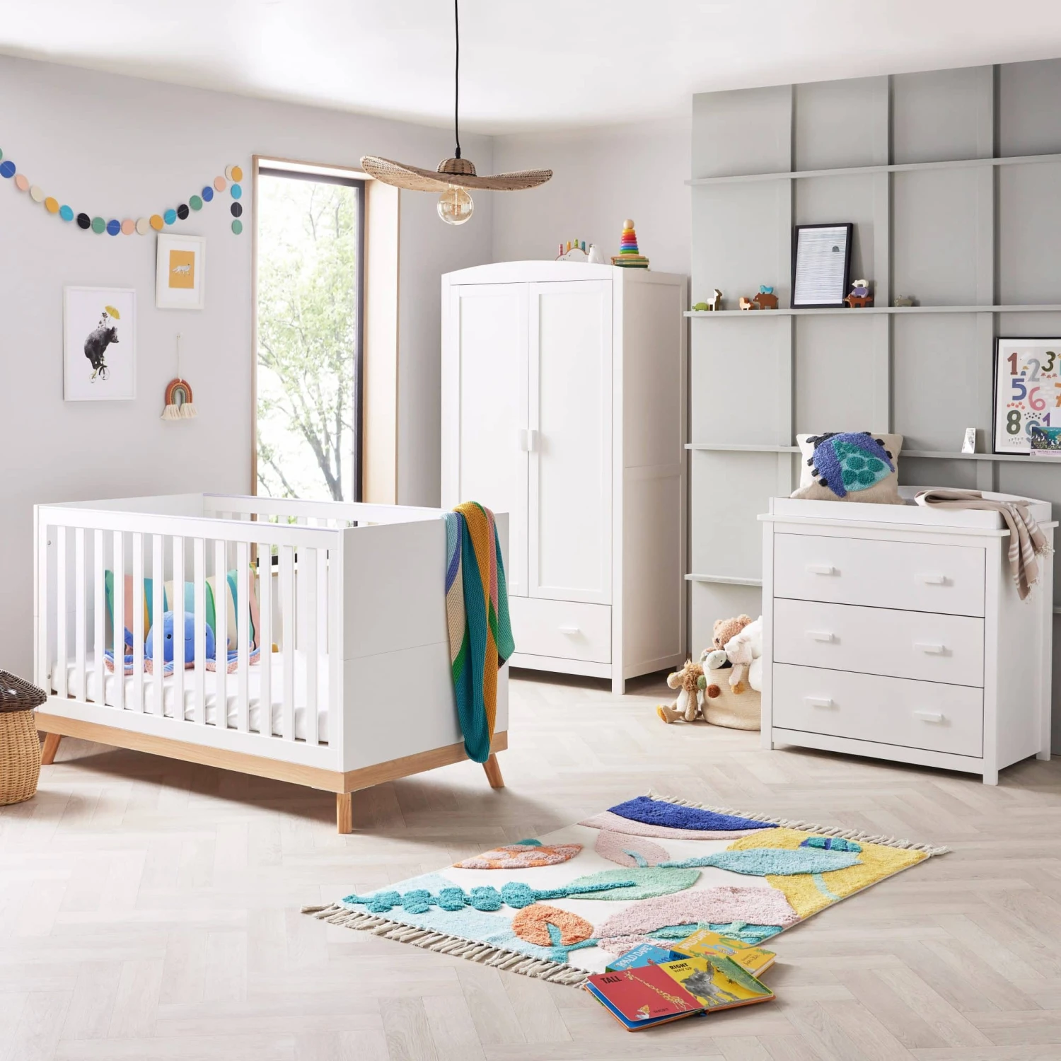 Babymore Mona 4 Piece Nursery Room Set β White