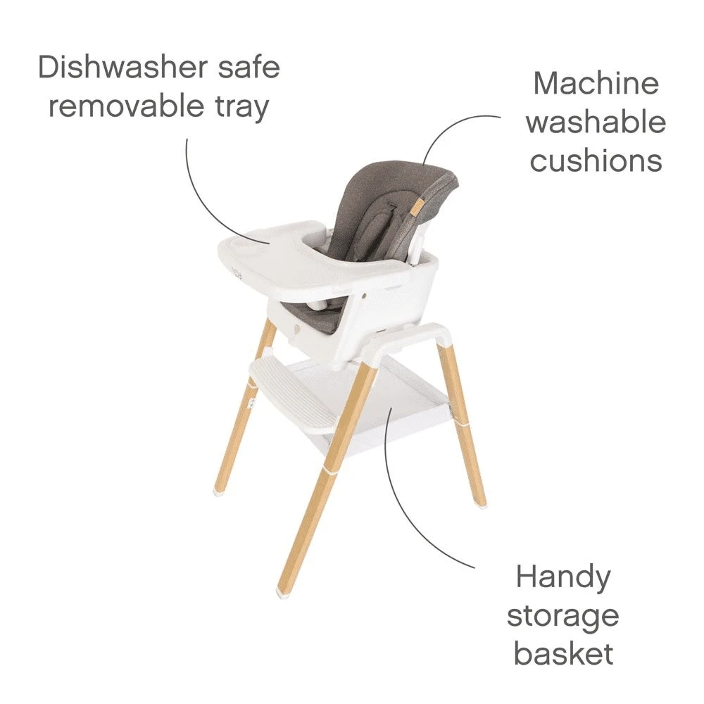 Tutti Bambini Nova Highchair/Rocker Package β Oak/White - Image 8