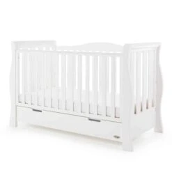 Obaby Stamford Luxe Sleigh Cot Bed – White