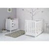 Obaby Stamford Mini Sleigh 2 Piece Nursery Room Set/Accessories – White
