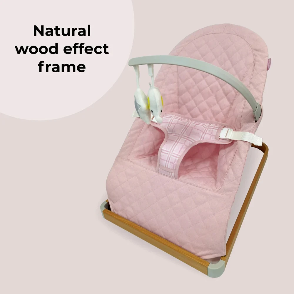 My Babiie Baby Bouncer Pink Plaid - Image 3