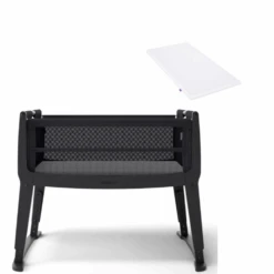 SnuzPod Studio Bedside Crib With Mattress Brooklyn Graphite