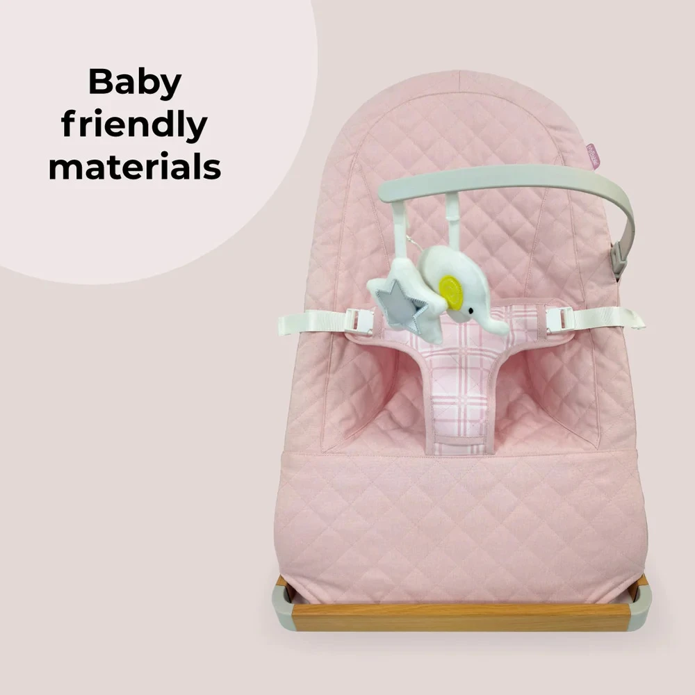 My Babiie Baby Bouncer Pink Plaid - Image 2