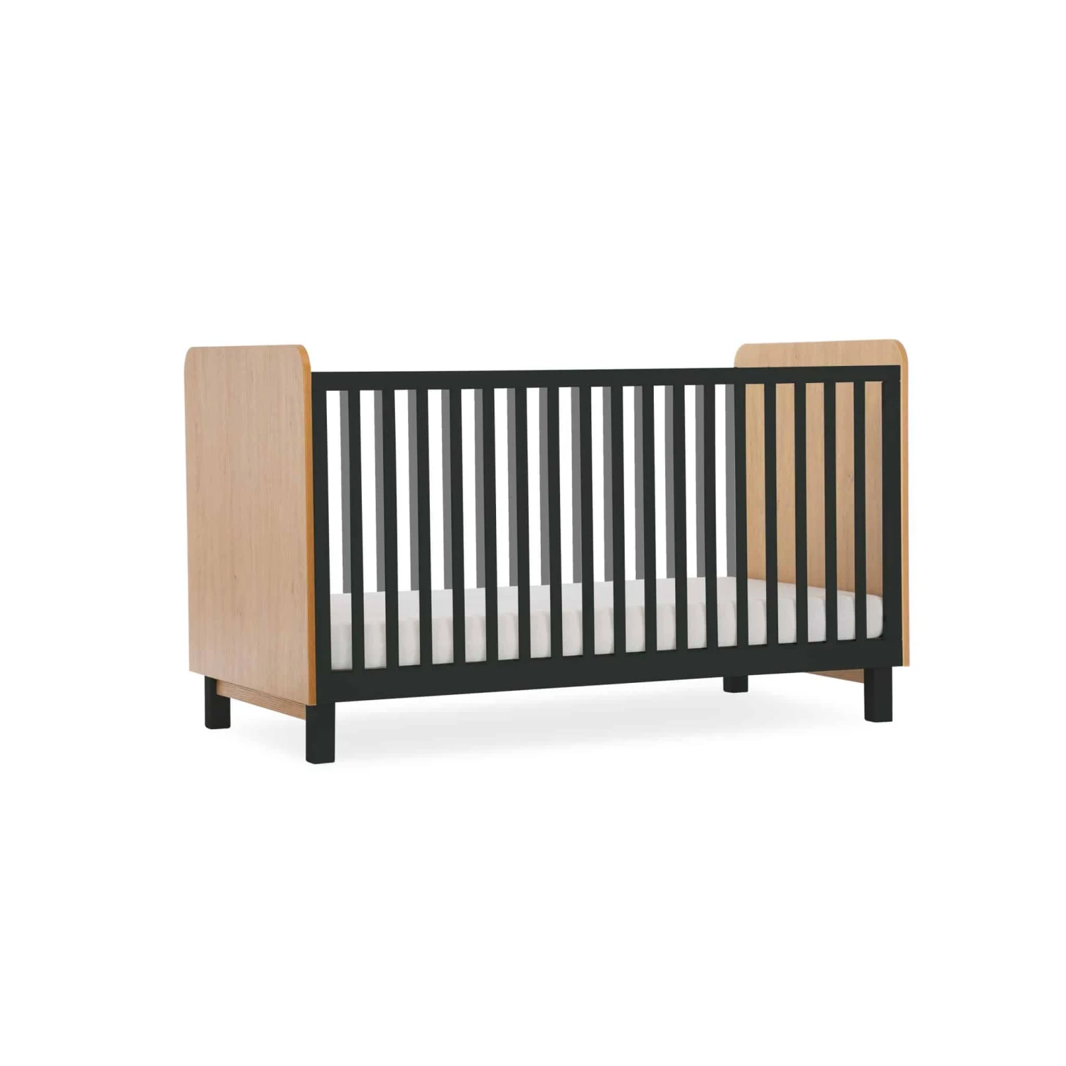 CuddleCo Rafi Cot Bed β Oak And Black - Image 4