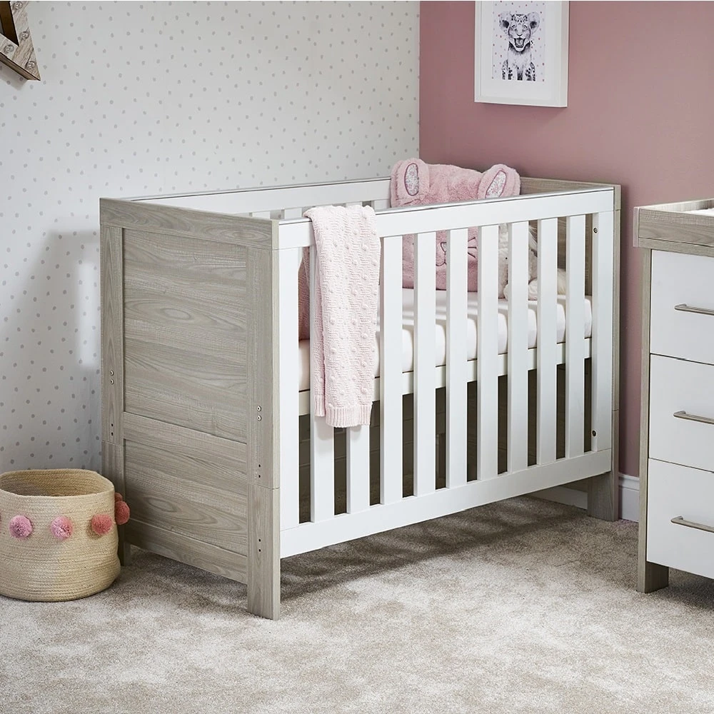 Obaby Nika Mini 4 Piece Nursery Room Set/Under Drawer β Grey Wash/White - Image 6