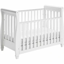 Babymore Eva Dropside Sleigh Cot Bed β White