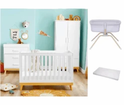 Babymore 4 In 1 Mona Newborn 6 Piece Nursery Room Set β White