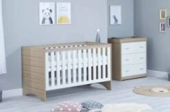 Babymore Veni 2 Piece Nursery Room Set β White/Oak