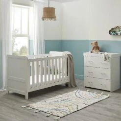 Babymore Caro 2 Piece Nursery Set β White Wash