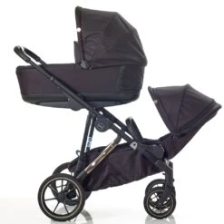 Mee-Go UNO Plus Baby And Toddler Tandem Pushchair Black/Rose