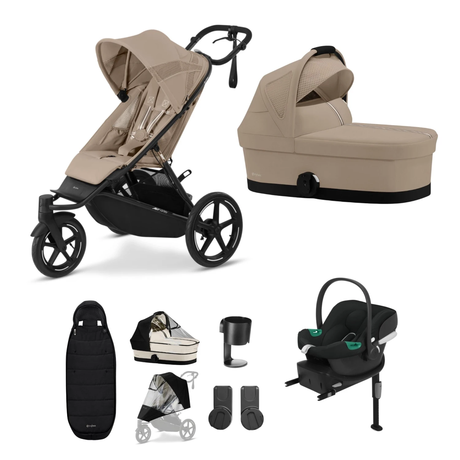 Cybex AVI Spin 10 Piece Bundle β Almond Beige