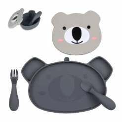 Tum Tum Grey Baby Feeding Set