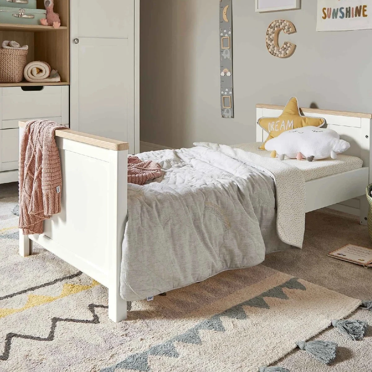 Mamas & Papas Harwell Cotbed White/Natural With Premium Pocket Spring Mattress - Image 8