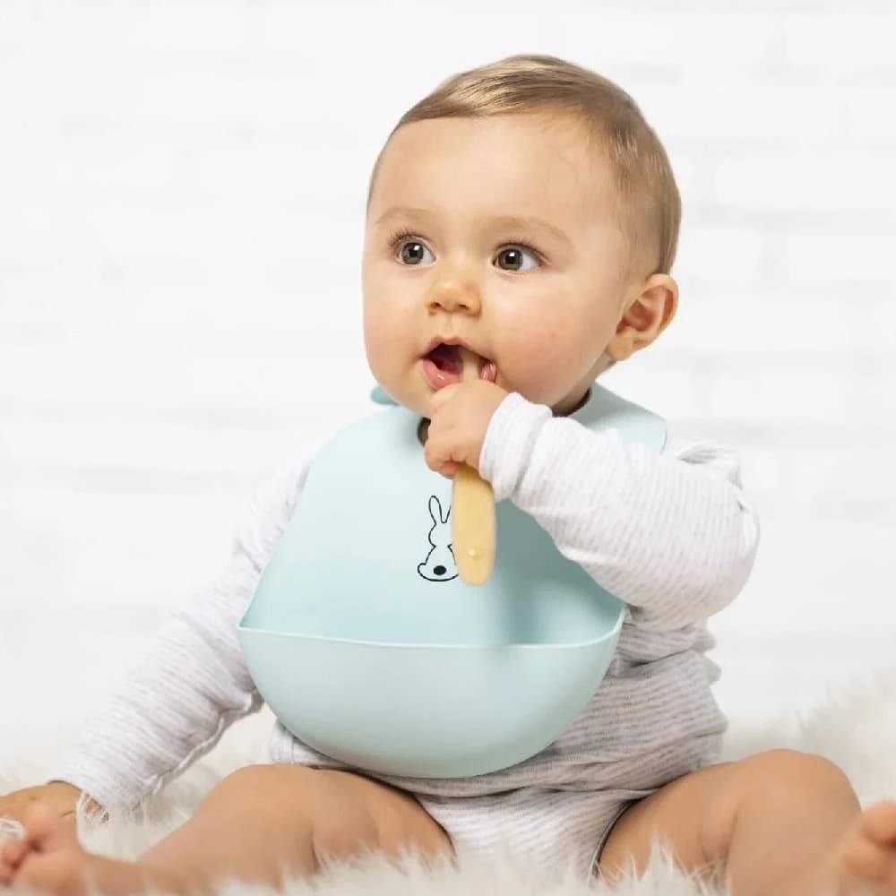 Nattou Silicone Bib Sage Green - Image 2