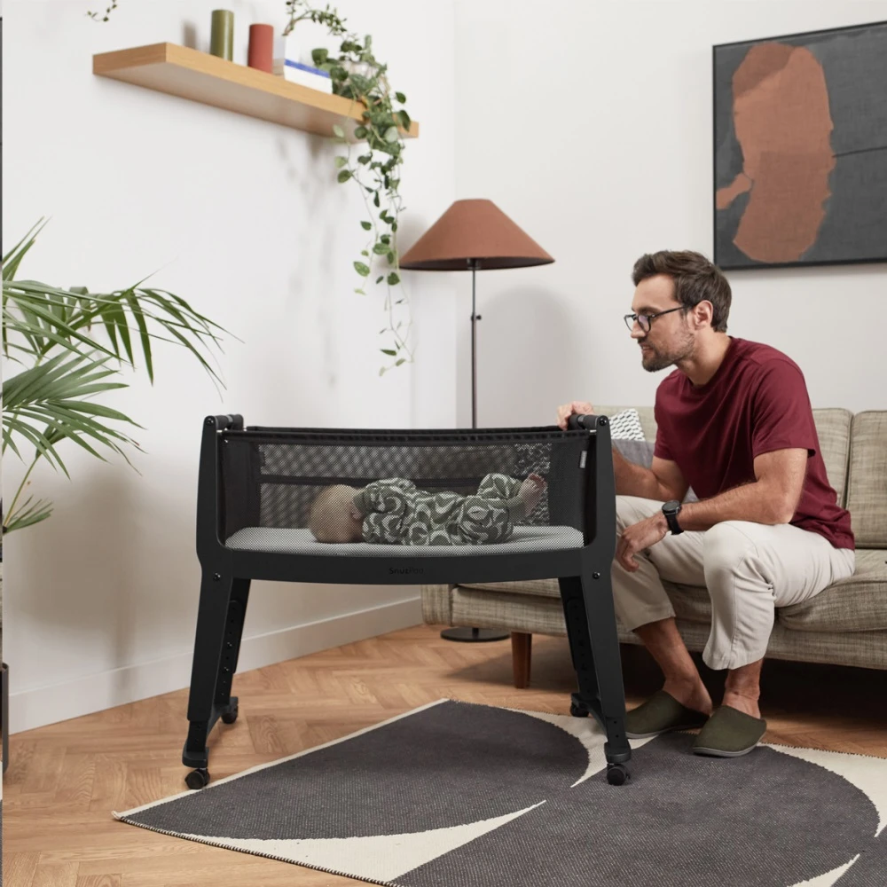 SnuzPod Studio Bedside Crib With Mattress Brooklyn Graphite - Image 4