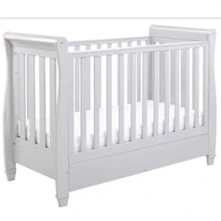 Babymore Grey Eva Dropside Sleigh Cot Bed