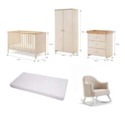 Obaby Evie Nursery Room Set/Rocking Chair Bundle β Cashmere