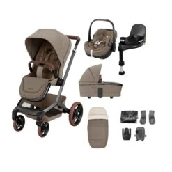 Maxi-Cosi Fame Pushchair 9 Piece Bundle – Twillic Truffle Brown Wheels