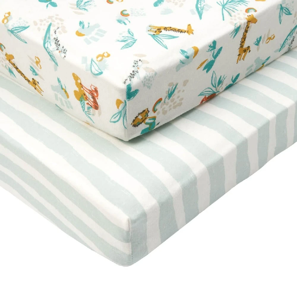 Tutti Bambini COT BED Fitted Sheets 2pk – Run Wild