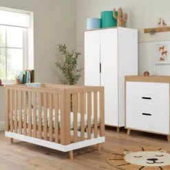 Tutti Bambini Hygge 4in1 3 Piece Room Set – White/Light Oak