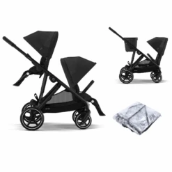 Cybex Gazelle S Twin Pushchair Moon Black With Second Seat