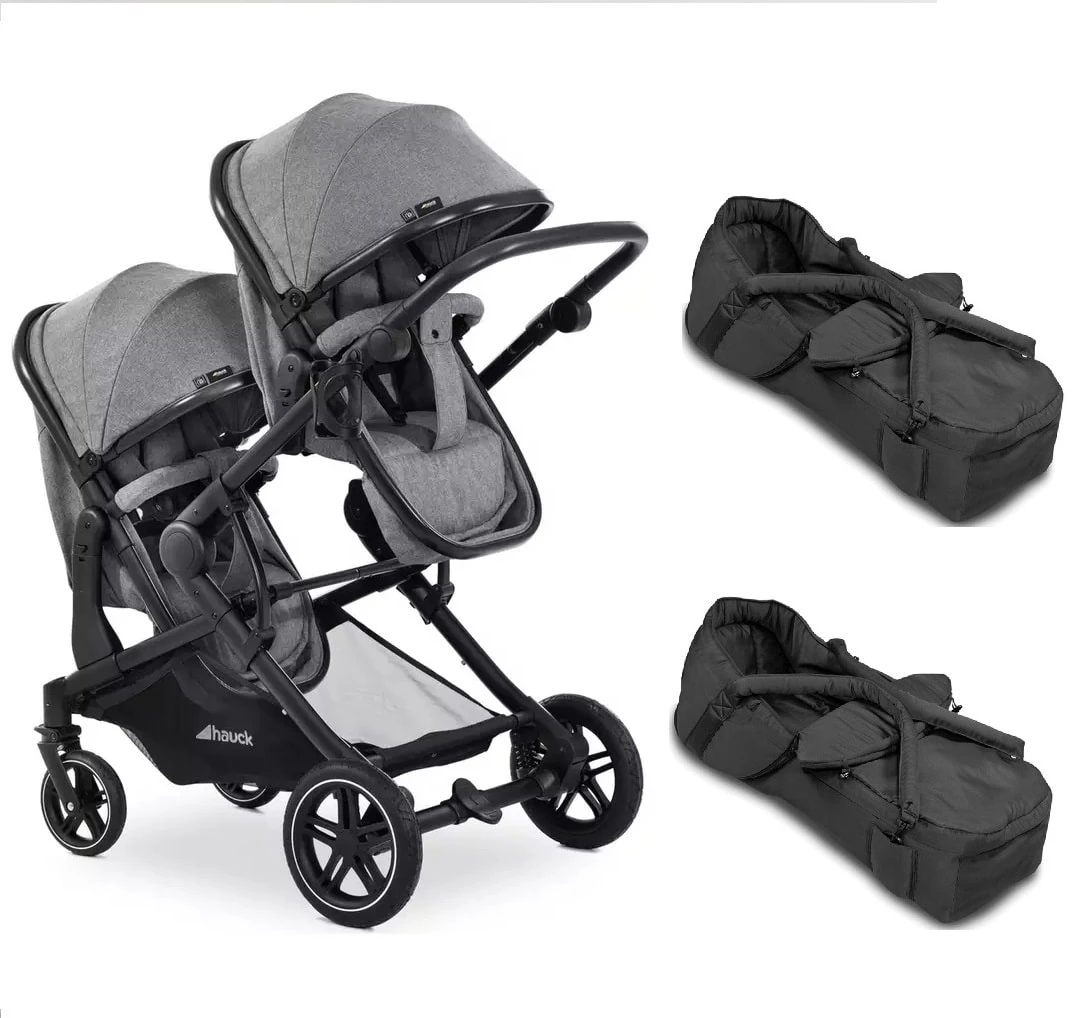 Hauck Melange Grey Atlantic Twin Stroller/Carrycot Bundle 2