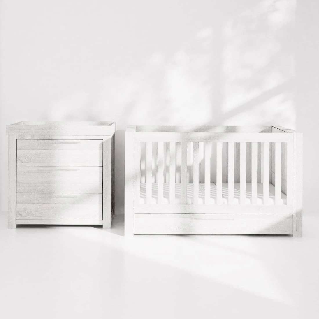 Mamas & Papas Franklin 2 Piece Cotbed Set With Dresser Changer – White Wash - Image 3