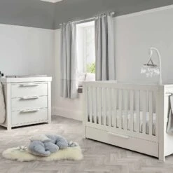 Mamas & Papas Franklin 2 Piece Cotbed Set With Dresser Changer β White Wash