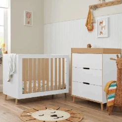 Tutti Bambini Fika 4in1 2 Piece Room Set – White/Light Oak