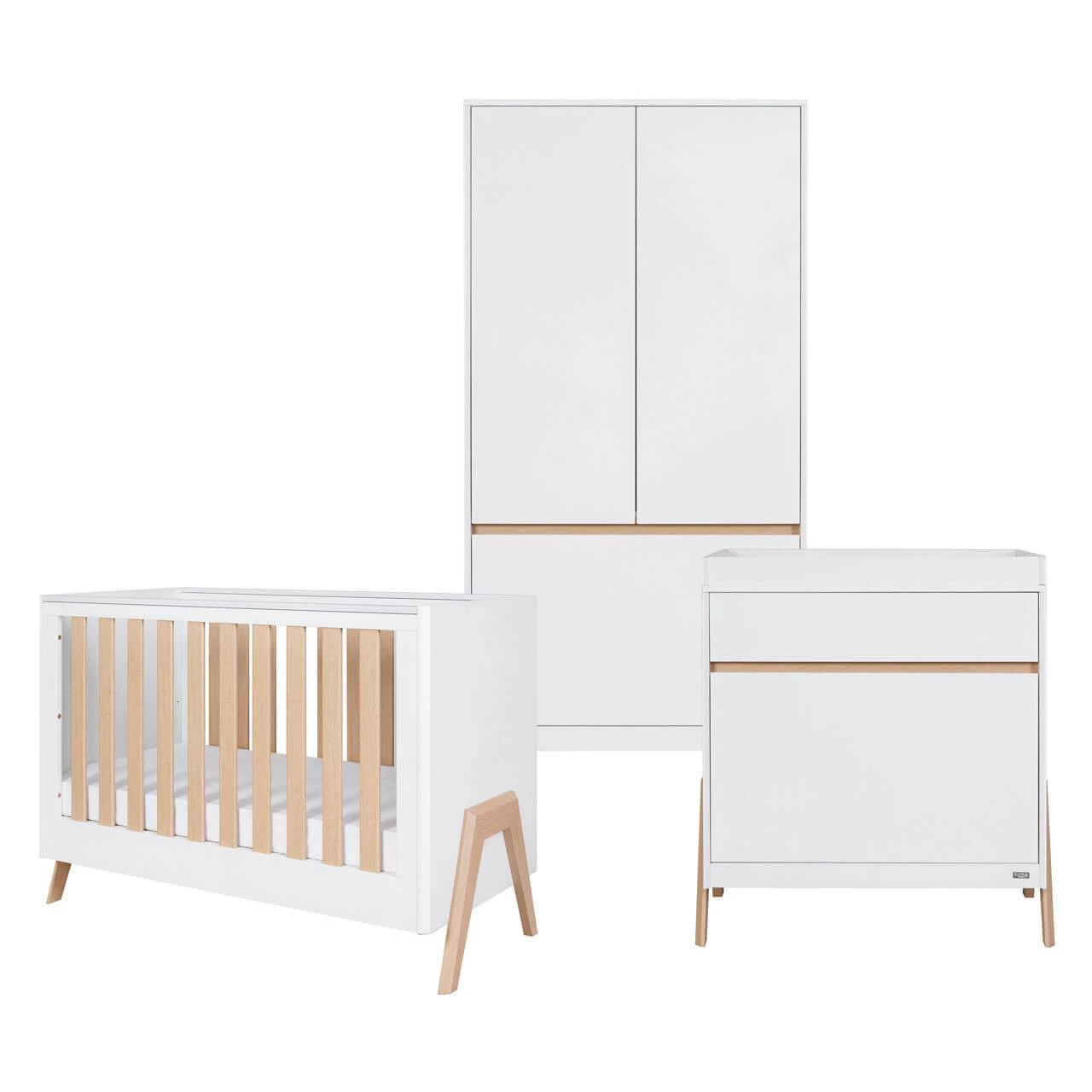 Tutti Bambini Fuori 4in1 6 Piece Nursery Room Set Bundle β White/Light Oak - Image 2