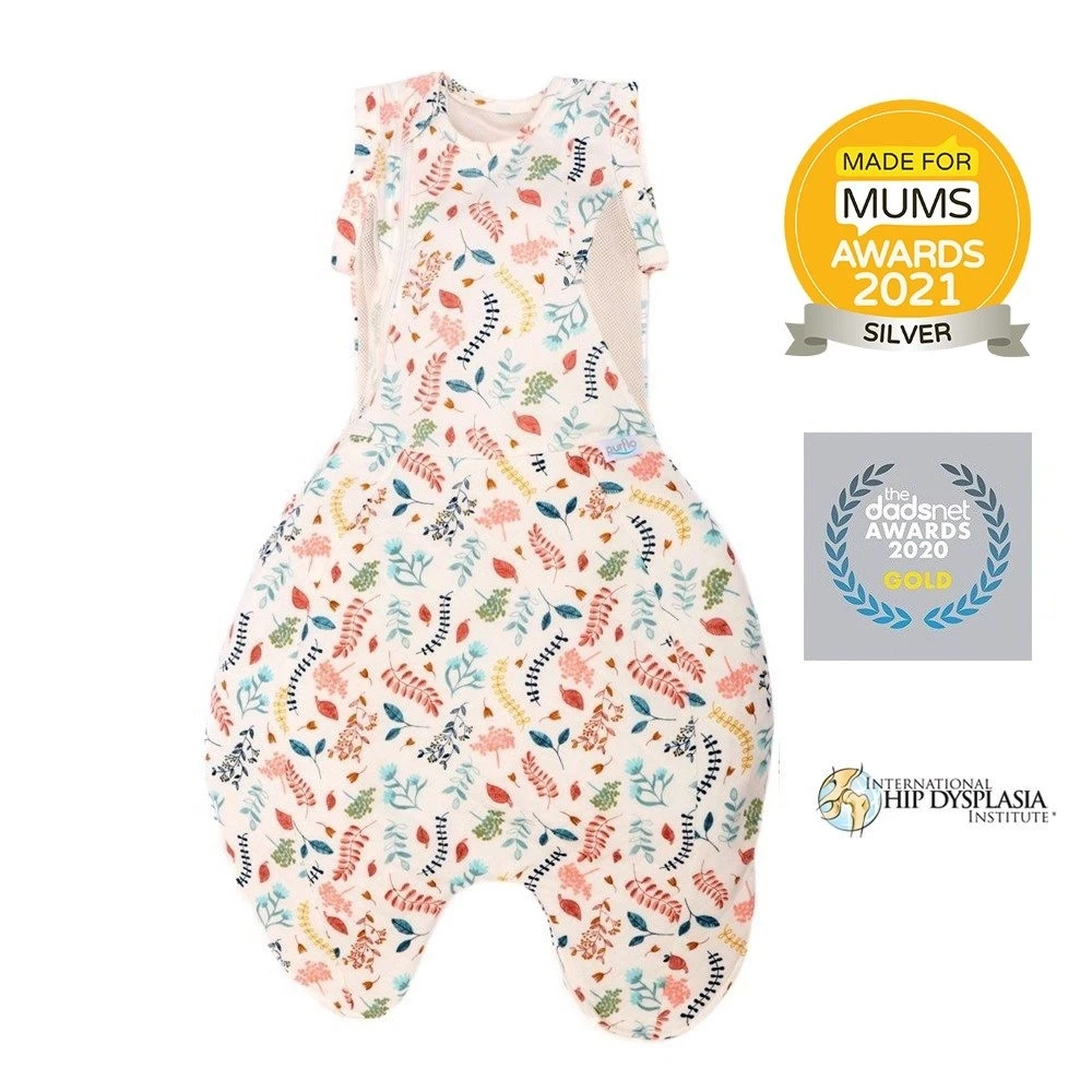 Purflo Swaddle To Sleep Bag Botanical All Seasons 0-4 Months, 2.5 Tog