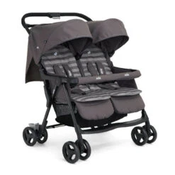 Joie Aire Twin Stroller Dark Pewter With Raincover