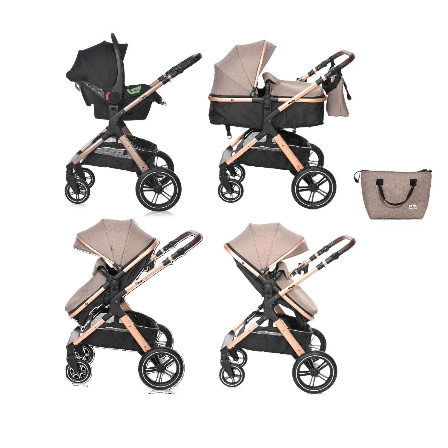 Lorelli Viola 3 In 1 Travel System β Pearl Beige