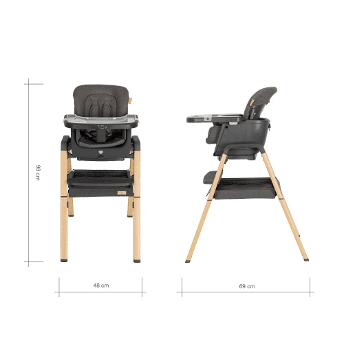 Tutti Bambini Nova Highchair β Grey/Oak - Image 3
