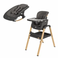Tutti Bambini Nova Highchair/Rocker Package β Grey/Oak