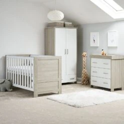 Obaby Nika 5 Piece Nursery Room Set β Grey Wash/White